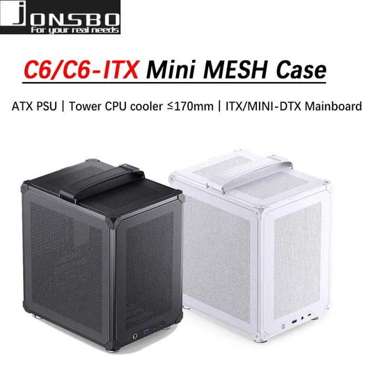 JONSBO C6/C6-ITX Portable desktop Mini Mesh case supports tower cooler ≤170mm ATX PSU ITX/MINI-DTX motherboard Comes with handle