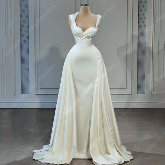 Elegant Sleeveless Mermaid Wedding Dress with Sweetheart Neckline