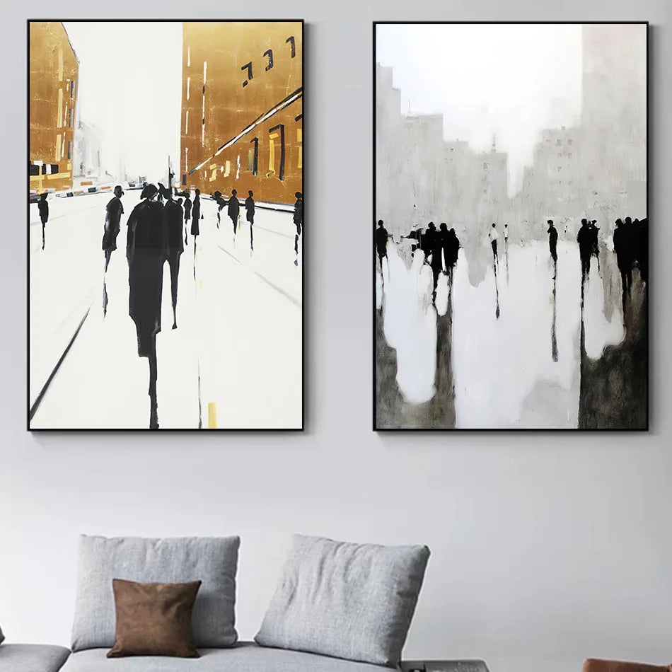 Nordic Eloquent Silhouettes Abstract Minimalist Human Figures Canvas Wall Art Modern Canvas Painting Print Poster Home Decor