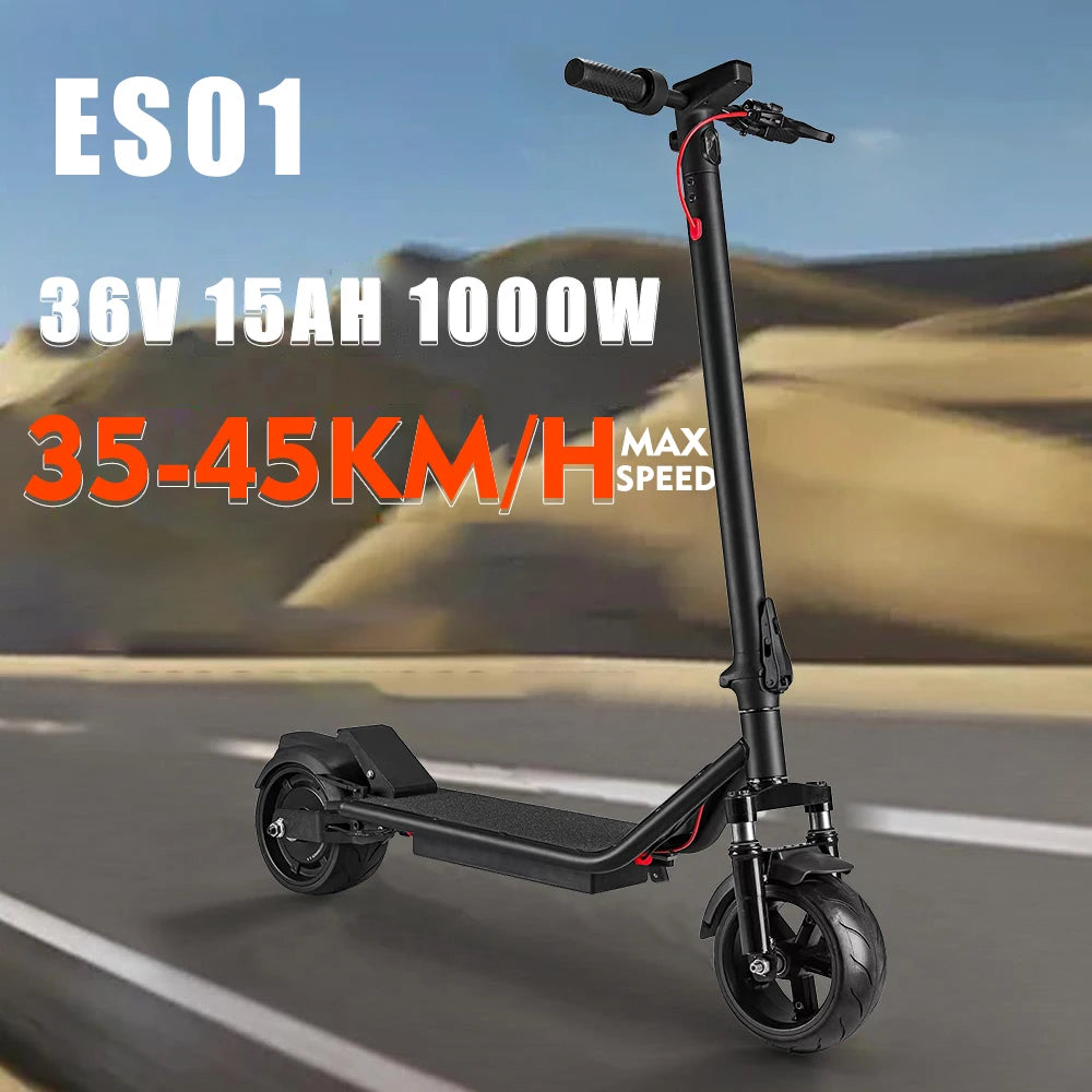 EU Stock Electric Scooter 1000W 15Ah Max Speed 37km/h Mileage 40km 9 Inch Blast Proof Pneumatic Tyres Mechanical Brakes