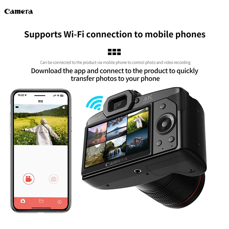 New product D5 4K dual camera High definition 64 million pixels Wifi DSLR camera Beauty Digital Camera Night vision camera