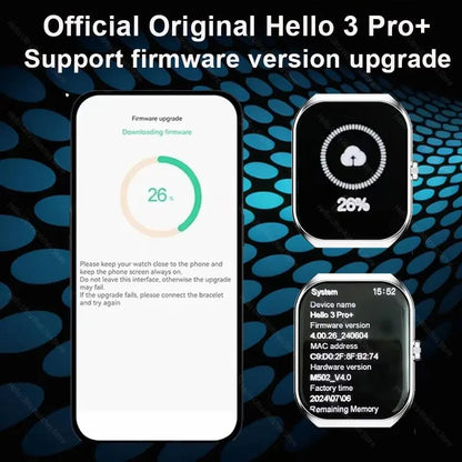 New Genuine Hello 3 Pro Plus Smart Watch Series 9 45mm AMOLED 4G ROM NFC Compass Clock Bluetooth Call Smartwatch 2024 Men Women