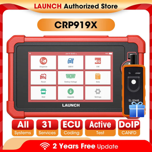 New LAUNCH X431 CRP919X BT OBD2 Scanner Automotive Diagnostic Tools Car CANFD DOIP ECU Coding OBDII Professional Free Shpping