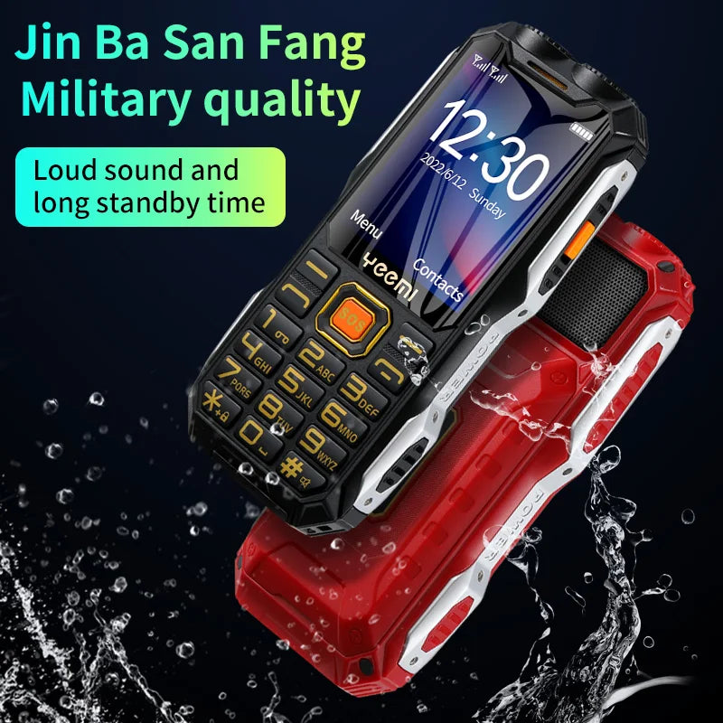 Q8 GSM 2G Rugged Mobile Phone Big Battery Double Flashlight 2.4inch HD Screen Dual Sim Large Button Cheap Cellphone For Elderly