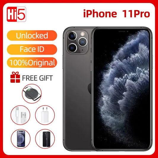 Apple iPhone 11Pro   4GRAM 64GB 256GB ROM  5.8" A13 Bionic Chip 4G LTE 5 Unlocked Smartphone  Screen 12MP+12MP Camera