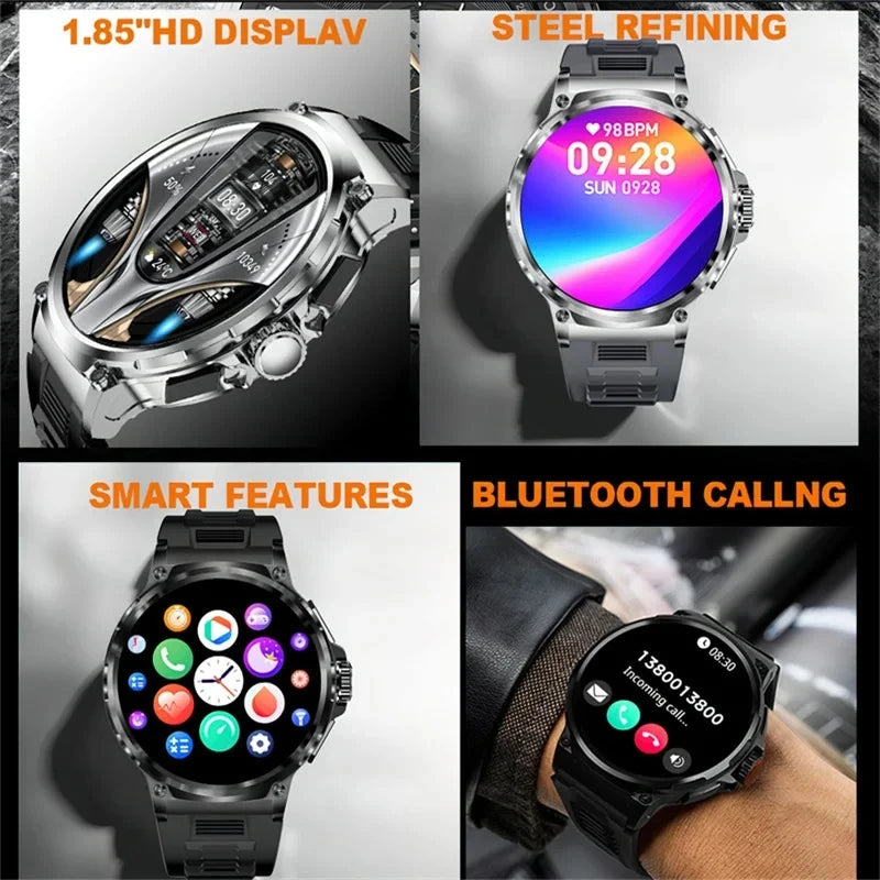 For Xiaomi Huawei 1.85"ultra HD Bluetooth Call Smart Watch Men GPS Track 710mAH Large Battery 400+Dial IP68Waterproof Smartwatch