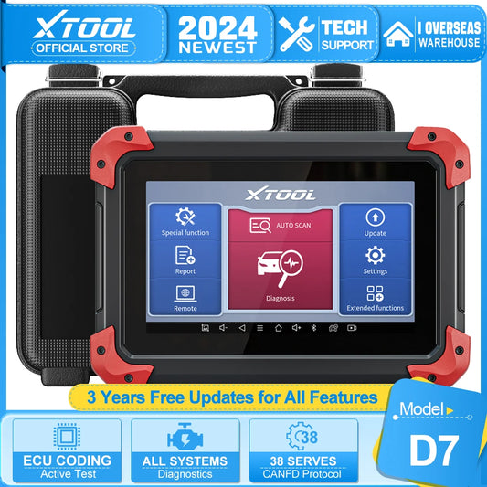 XTOOL D7 All System Car Diagnostic Tools Bidirectional Scanner ECU Coding Automotive Scanner 38+ Services Add CANFD Functions