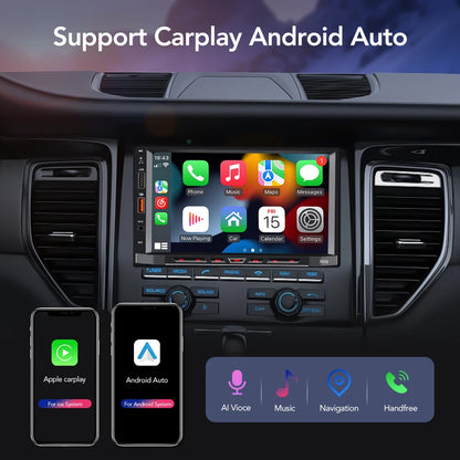 "7-Inch Universal 2 Din Android 11 Car Stereo with Carplay & Android Auto, GPS, Bluetooth, RDS for VW & Nissan"