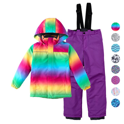 3-12T Kids Girls Boys Ski Suits Snowboard Coat Pant Waterproof Windproof Warm Children Outdoor Sportwear Snowboard Skiing Suit