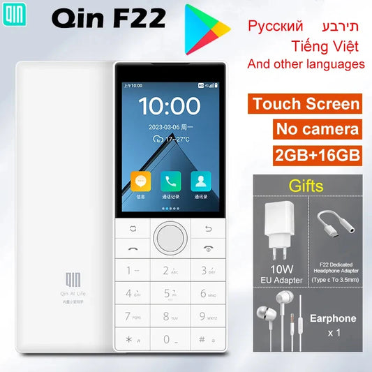 Qin F22 Touch Screen Android 11 No Camera Wifi 2.8 Inch 2+16GB / 3+32GB MTK6739 Bluetooth 1700mAh Battery 480*640 Duoqin Phone