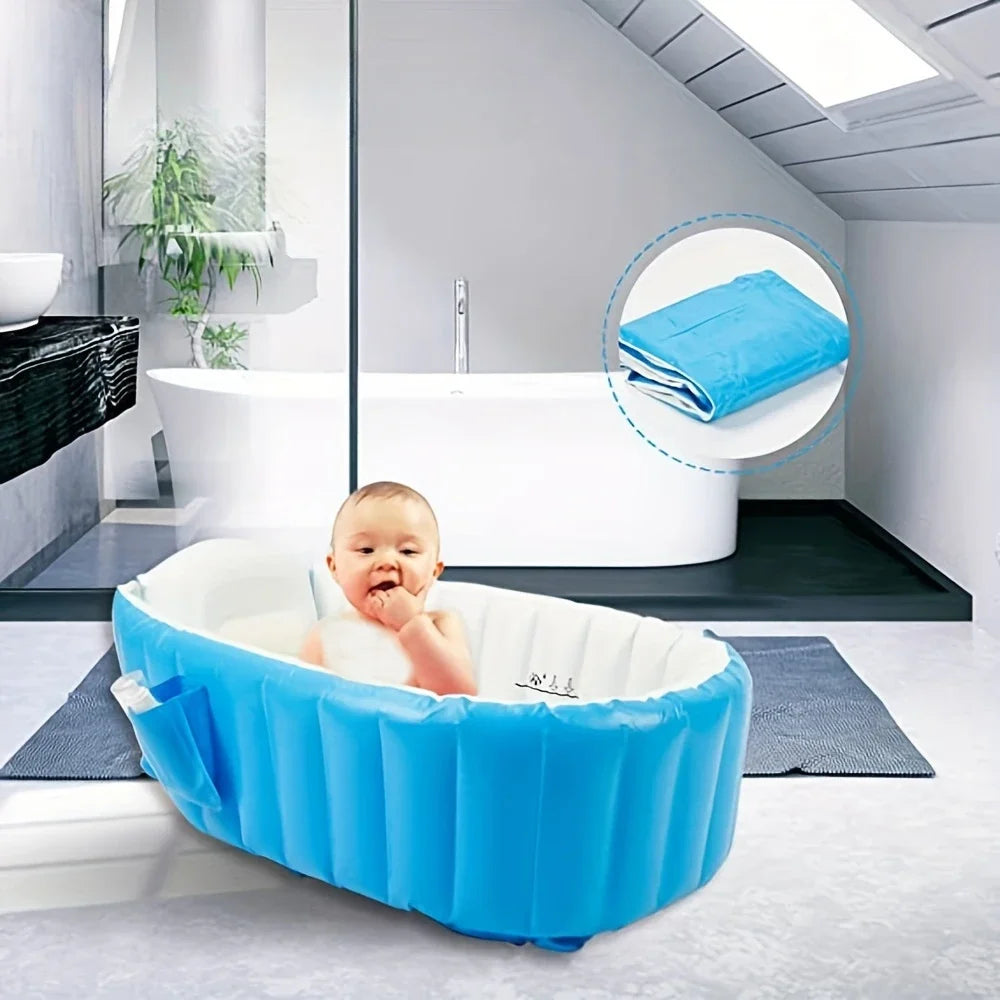 Baby Inflatable Bathtub Portable Travel Baby Infant Bath Tub Toddler Foldable Non-Slip Shower Basin Swimming Pool for Newborn