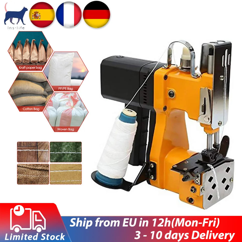 Portable Sewing Sealer Industrial Electric Sewing Machine Sealer Sealing Woven Bag Packing Automatic Home High-Speed 220V EU