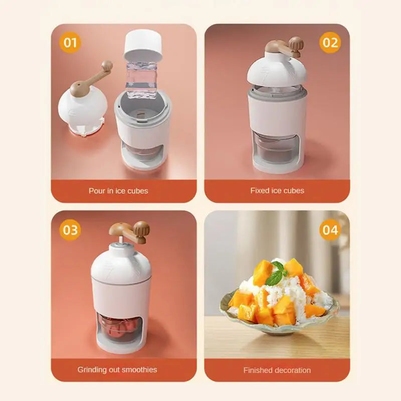 Household Hail Machine Abs+stainless Steel Quick Shaved Ice With Molds Stainless Steel Blade Healthy Food Material