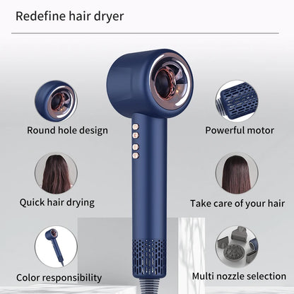 Professional Hair Dryer Leafless Hair Dryer Salon Negative Ionic Blow Hair Dryers Hot/Cold Air Blow Dryer Free Shipping