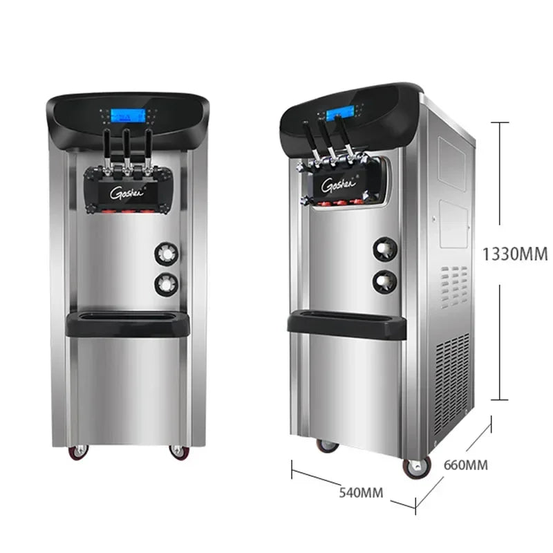 2200W Ice cream machine commercial automatic cone ice cream Maker desktop small soft ice cream sundae machine