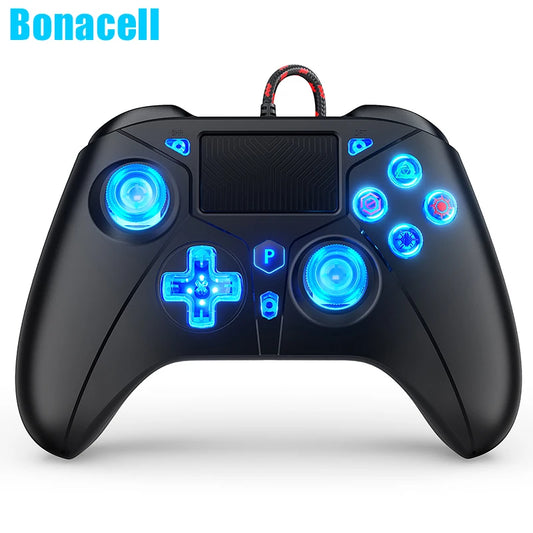 P5 RGB Controller For PS5/4/PC Console 2M Extra Long Wired Gamepad W/ Turbo Dual Vibration No Delay Instant Connect Game Control