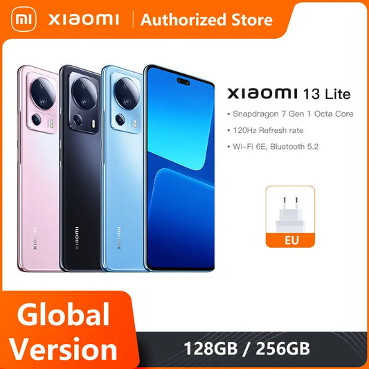 Global Version Xiaomi 13 Lite 5G 50MP Rear Camera Snapdragon 7 Gen 1 6.55'' 120Hz AMOLED Display 67W Charge Smartphone