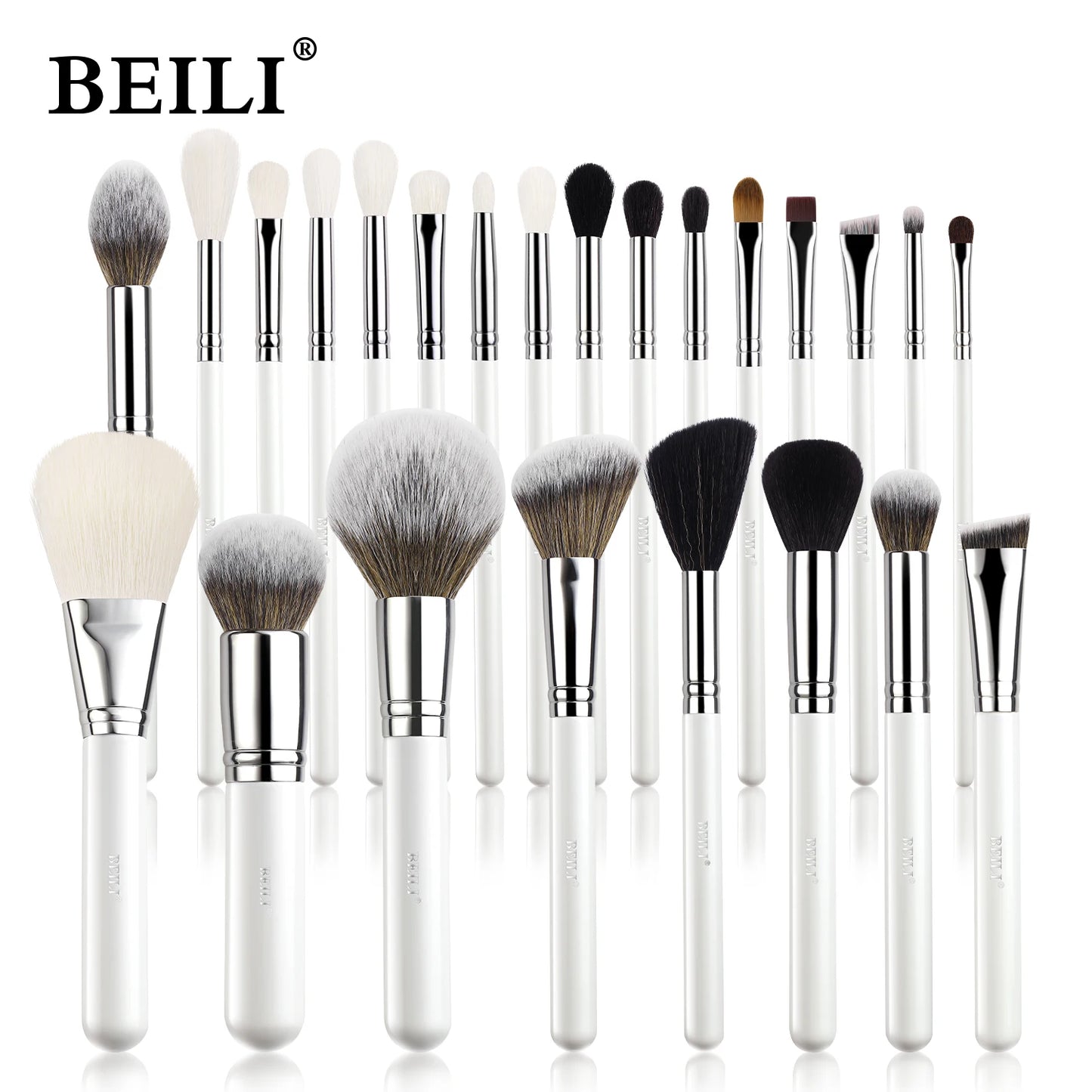 BEILI Makeup Brush Set 24-42pcs with Water-based Material Handle Powder Foundation Blush Eyebrow Eyeshadow Brushes Kit