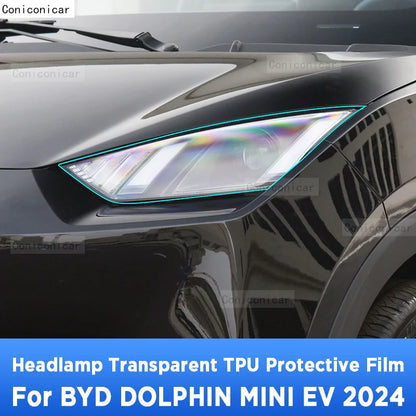 For BYD DOLPHIN MINI EV Seagull 2024 Car Exterior Headlight Anti-scratch Front Lamp Transparent TPU Protective Film Sticker