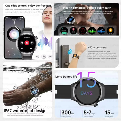 2024 For HUAWEI New GPS NFC Smart Watch Men 1.53-inch HD Display Screen Heart Rate Bluetooth Call Sports Waterproof Smartwatches