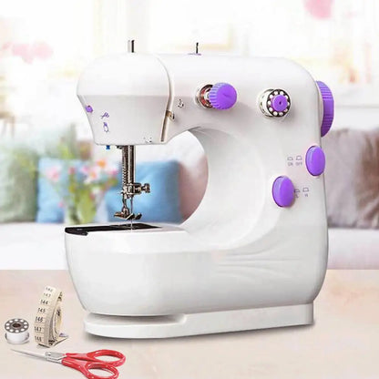 Mini Sewing Machines Portable Electric Household Stitching Sew Fabric Pedal Mini Foot Hand Table Model Sewing Electric Machine