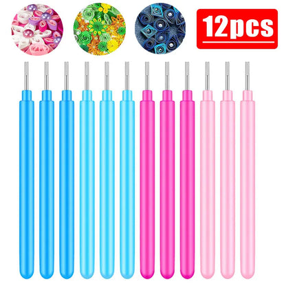 7/12pcs Craft Paper Quilling Paper Pen DIY Scrapbooking Stamping Slotted Kit Rolling Curling Needle Pen Tweezer Handmade Tools