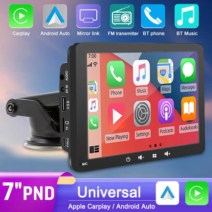 Universal 7" Car Radio Multimedia Player - Wireless CarPlay & Android Auto, Touchscreen, Bluetooth, Intelligent System