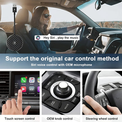 Wireless CarPlay Adapter/Dongle for Factory Wired CarPlay Cars Converts Wired to Wireless Easy to Use for iPhone Plug and Play