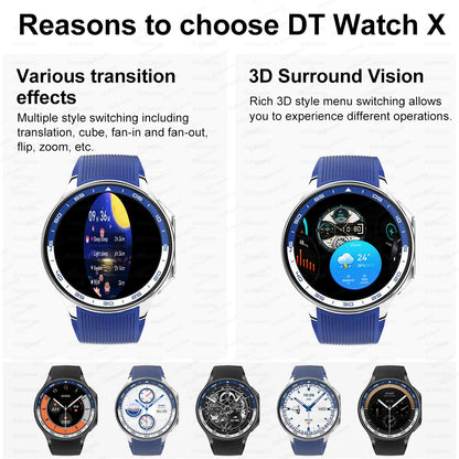 Smart Watch Men 466*466 Always Display The Time Bluetooth Call Blue Sport Track Watch 4GB Local Music Video playback Smartwatch