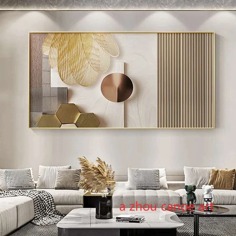 Abstract Modern Luxury Golden Style Geometric Minimalist Art Posters Canvas Painting Wall Print Pictures Room Home Decor Cuadros