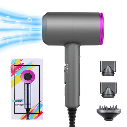 Professional Hair Dryer With High Air Volume And Quick Drying Negative Ion Hair Care EU/US/UK/AU Plug For Home Use Hair Dryer