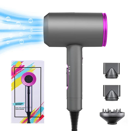 Professional Hair Dryer With High Air Volume And Quick Drying Negative Ion Hair Care EU/US/UK/AU Plug For Home Use Hair Dryer