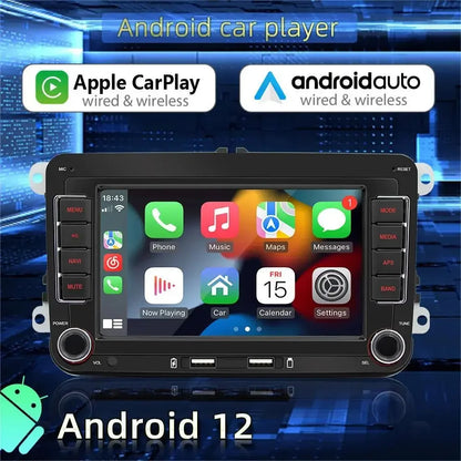 7" HD Touchscreen 2Din Android Car Radio for VW Golf/Polo/Passat/Skoda/Jetta – Universal Multimedia System with CarPlay, WiFi, GPS Navigation