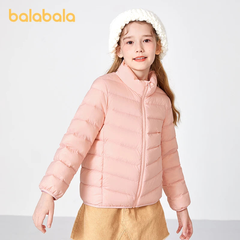 Balabala Toddler 2023 Unisex Boy Girl Down Jacket Off-Season Down Jacket Autumn Winter Waterproof Coat Keep Warm Down Jacket