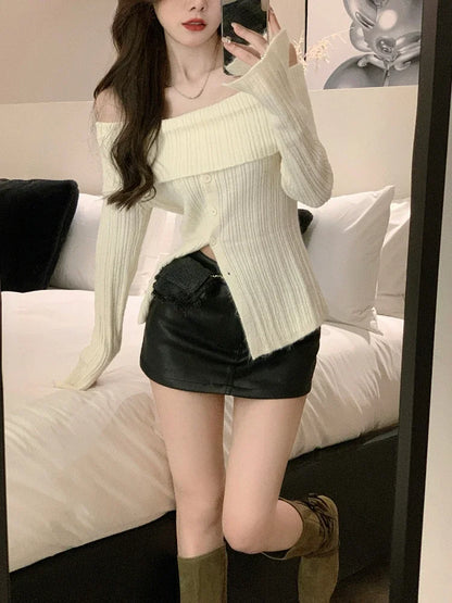 2024 Spring Elegant Crochet Sweater Women Turtleneck Sweater Female Long Sleeve Pure Color Knitted Tops Korean Style Blouse