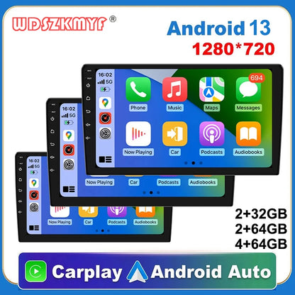 "Android 13 Car Radio - Universal 2 Din GPS BT Multimedia System, 64G Memory, 7/9/10 Inch Display"