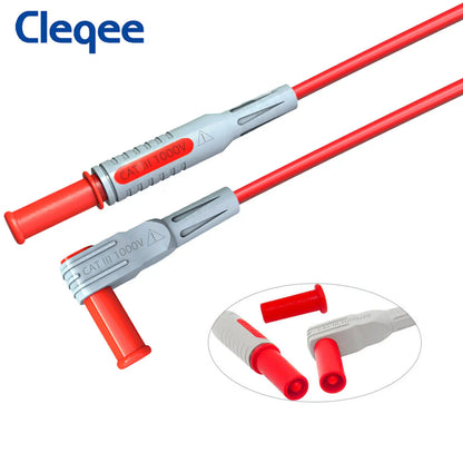 Cleqee P1300SDL Silicone Test Lead kit 4mm Banana Plug Cable Test Hook Clip Multimeter Probe Alligator Clip Automotive Tool Kit