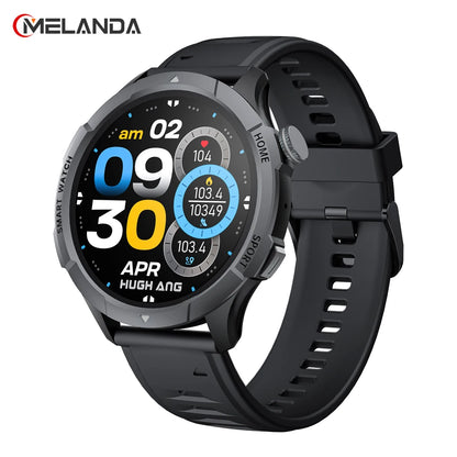 MELANDA 1.43" AMOLED HD Bluetooth Call Men Outdoor Smart Watch - Sports Health Monitoring - Fashion Smart Watch for Android IOS J47