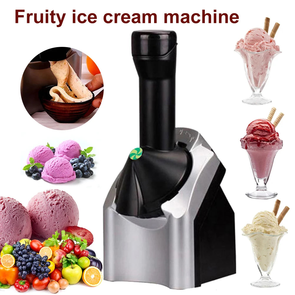 Ice Cream Machine 220V Handmade Milkshake Frozen Dessert Maker EU Plug Automatic Fruit Ice Cream Machine For Home Children