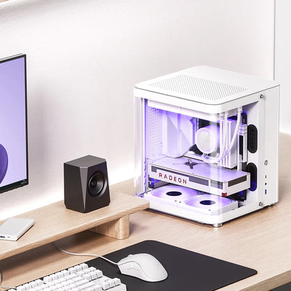 Jonsbo TK-1 Version 2.0 M-ATX ITX Case Ring Tempered Glass Side Penetration E-sports Seaview Room Desktop Computer Small Chassis