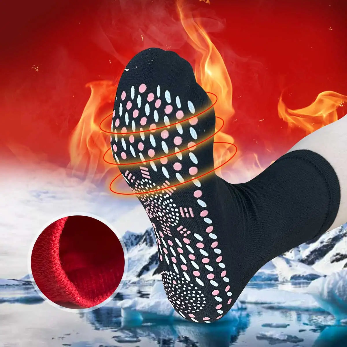 1/6pairs Tourmaline Self-Heating Socks Winter Warm Thermal Health Care Socks Slimming Health Short Sock Magnetic Therapy Sock