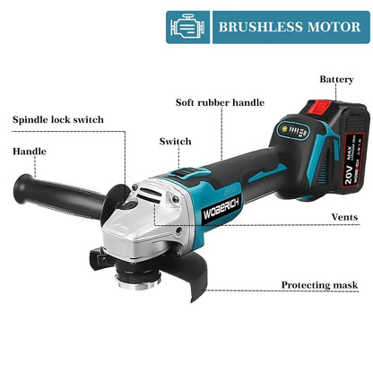 Brushless Cordless Electric Impact Hammer Drill Angle Grinder Electric circular saw With 2x Battery Combo Kits Power Tools Sets