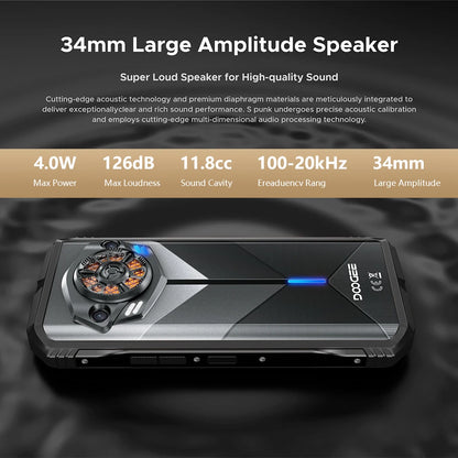 DOOGEE S PUNK Rugged Phone 34mm speake 6GB+256GB 6.58”FHD+ Display 10800mAh Battery 33W Fast Charging 50MP Smartphone Android