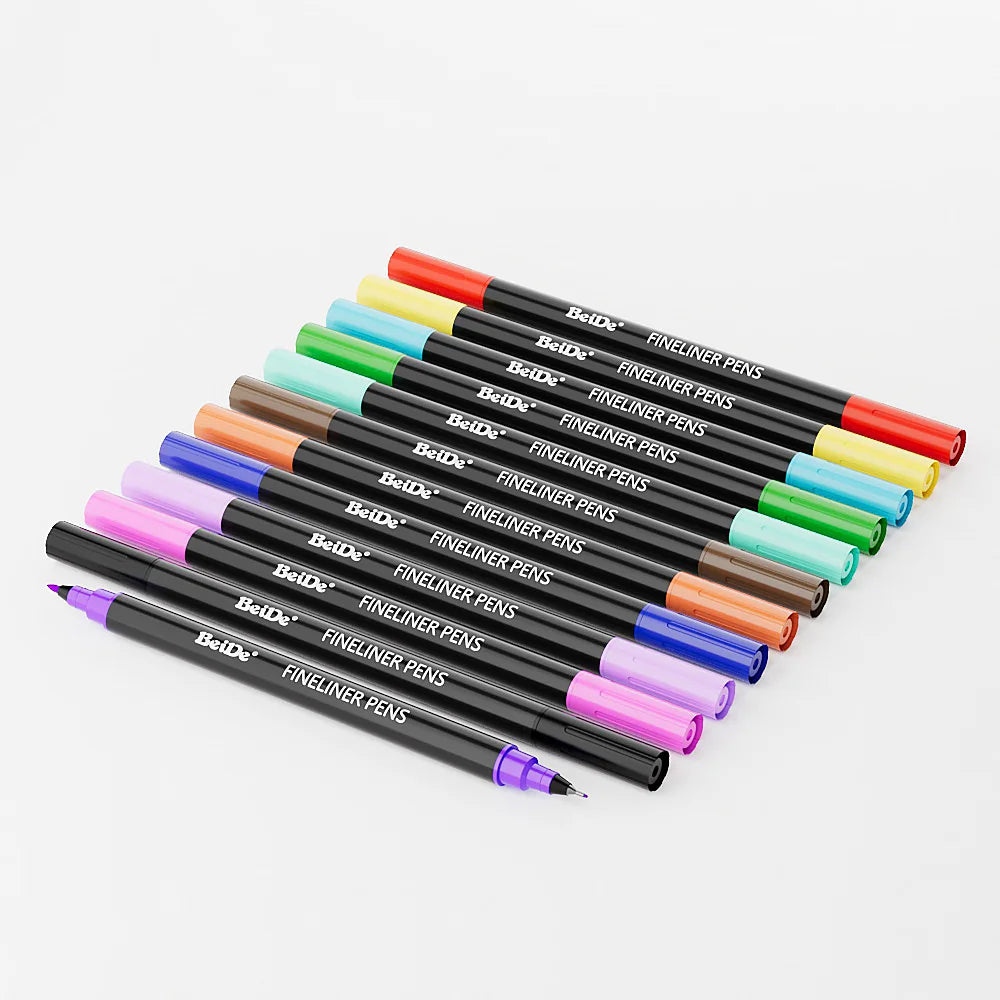 12 Colors Dual Tip Art Marker Fine/Soft Brush Tip Sketching Manga Marker Pens Double Head Paint Pen for Card Crafts Stationery S