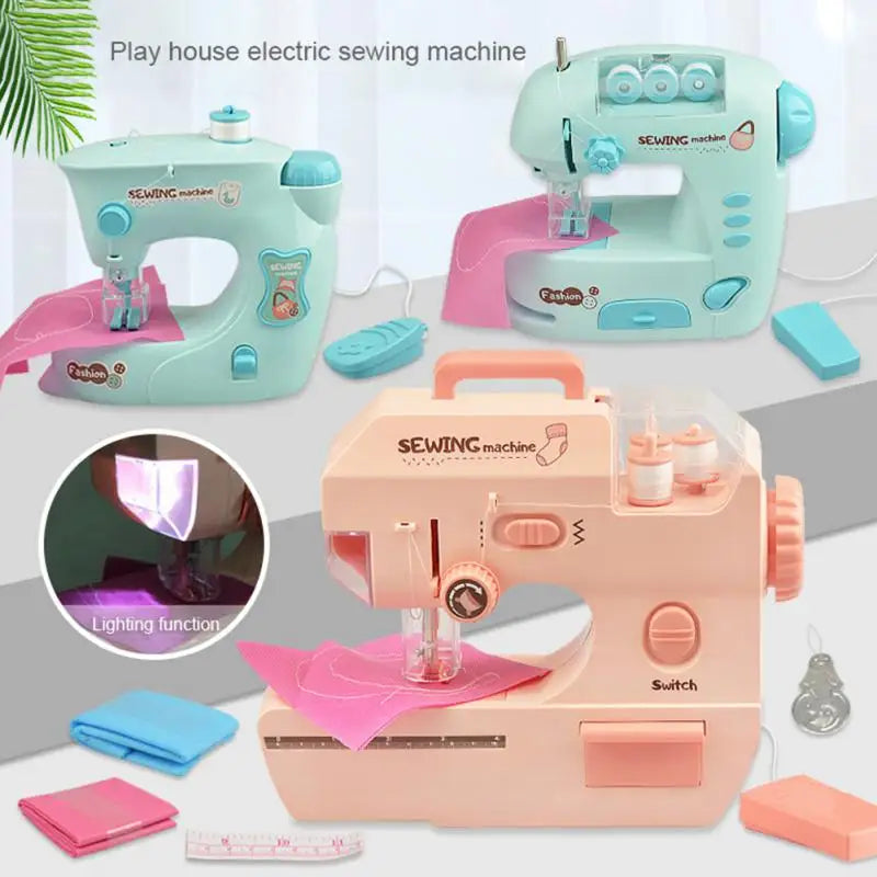 Portable Sewing Machine Mini Household Electric Sewing Machine With Presser Foot Pedal Home Crafting Mending Tools Toys For Kids