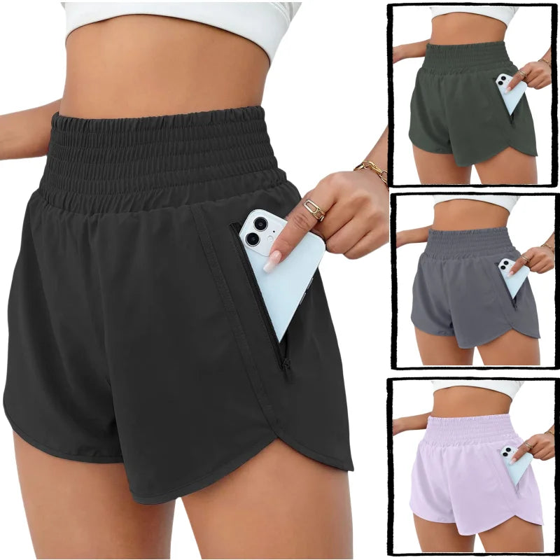 Woman Gym Short Pant with Pocket Yoga Wear High Waist Push Up Fitness Running Sport Outfit Shorts Sportswear Workout Clothing