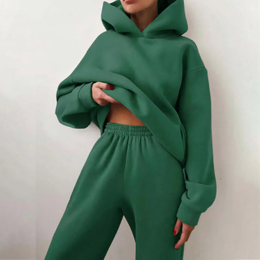 Winter Two Piece Sets Women Tracksuit Oversized Suit Autumn Trouser Suits Female Sweatshirt Clothing Sports Hoodie Sportswear