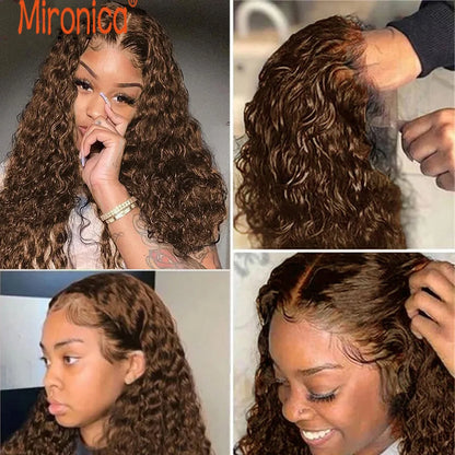 Elegant 4# Chocolate Brown Water Curly Remy Hair Bundles - Human Hair Extensions Deal (1, 3, 4 Bundles) with Free Shipping!