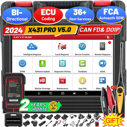 LAUNCH X431 PRO V5.0 Car Diagnostic Tools Automotive Full System ECU Coding Active Test OBD2 Scanner 37 Reset updated of X-431 V