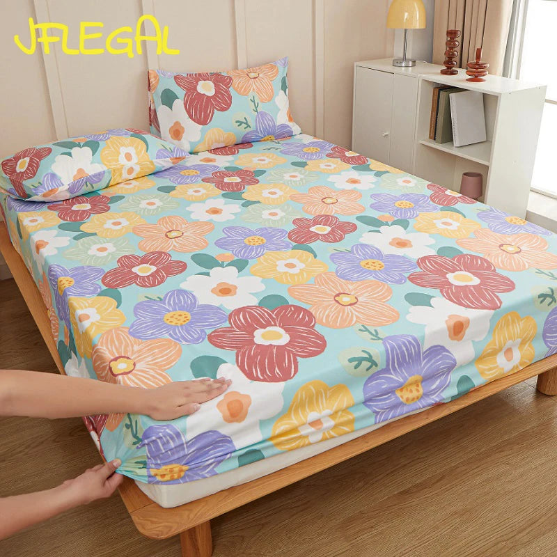 JFLEGAL Bed Mattress Cover Bedspread Protection Cover Cartoon Bed Cover 1.5m/1.8m  Anti Slip and Dustproof Housses De Matelas